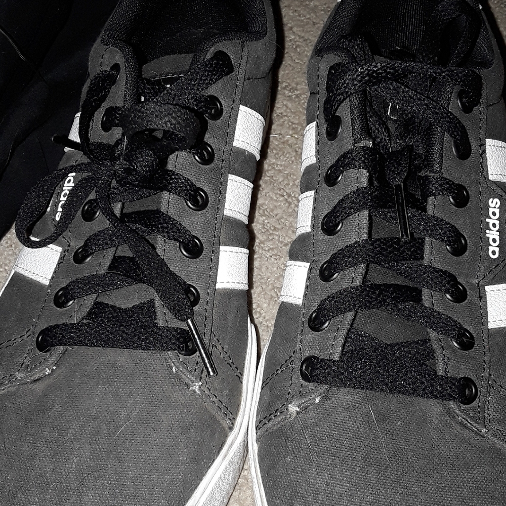 Adidas Men's Black and White Sneakers